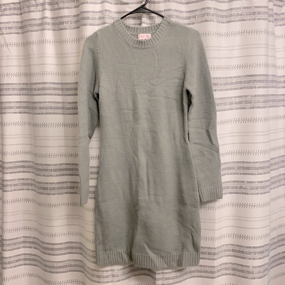 Pink Lily Grey Sweater Dress